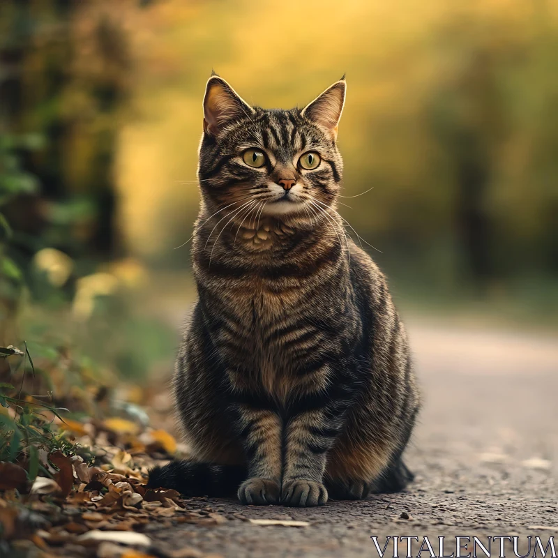 AI ART Graceful Tabby Cat in Nature