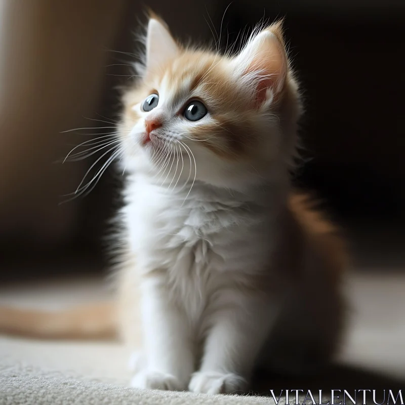 Charming Orange and White Kitten AI Image