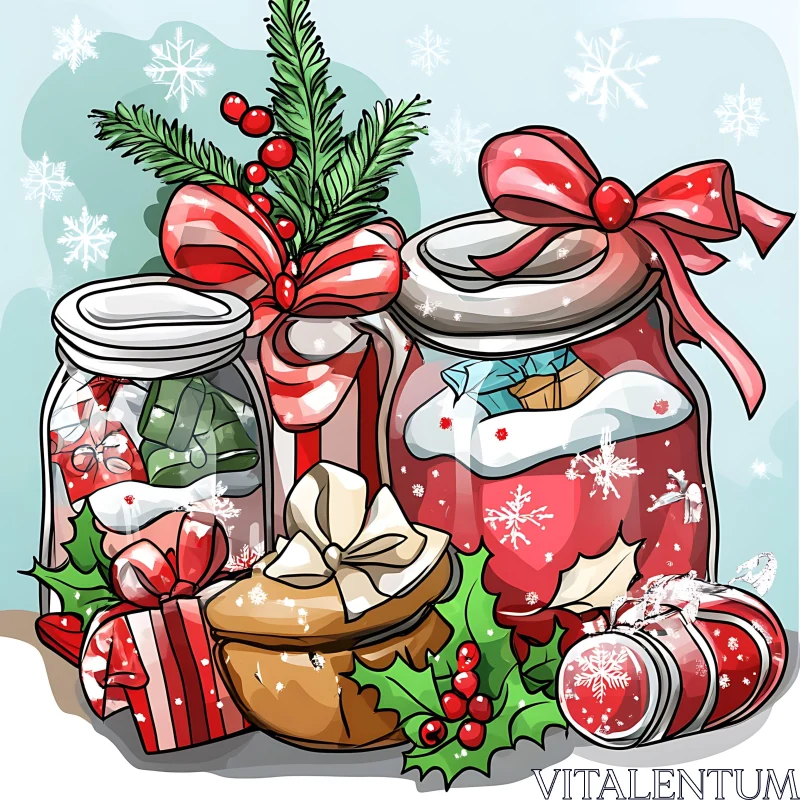 AI ART Holiday Decor and Gifts in Christmas Jars