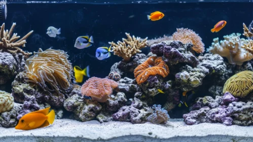 Captivating Aquarium with Vibrant Corals and Colorful Fishes