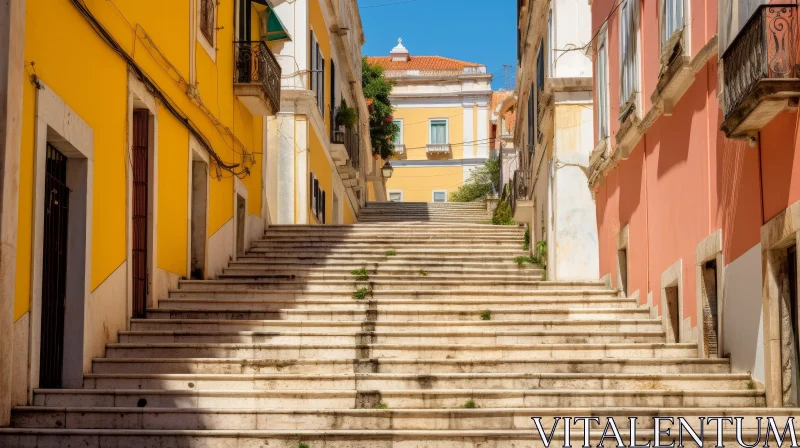 Charming Street Scene in Lisbon, Portugal AI Image