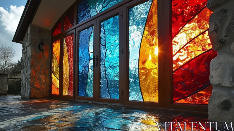 Enchanting Stained Glass Doors and Windows | Abstract Design AI Image