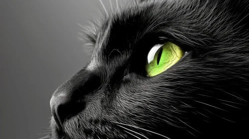 Serious Black Cat Close-up