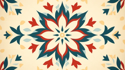 Abstract Floral Pattern in Traditional Color Scheme