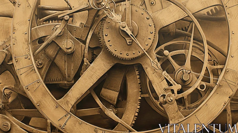 Clockwork Mechanism Painting - Steampunk Art AI Image