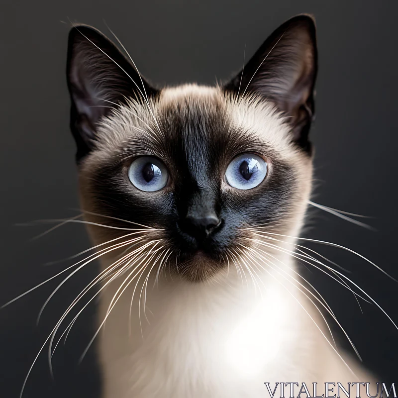 AI ART Stunning Siamese Cat with Piercing Blue Eyes