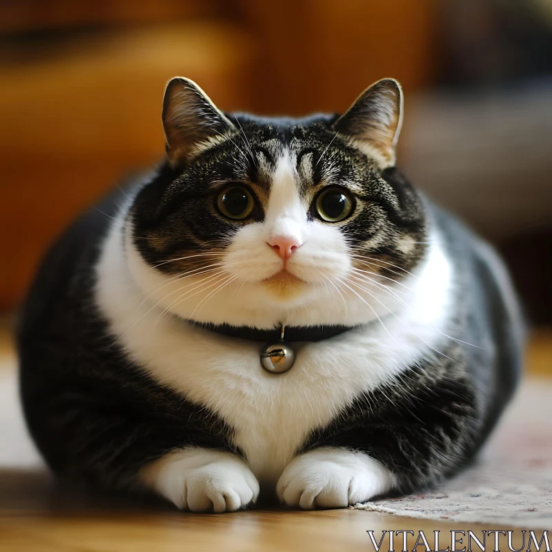 Cute Chubby Cat with Expressive Eyes AI Image