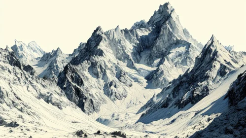 Majestic Mountain Landscape - Serene Digital Painting