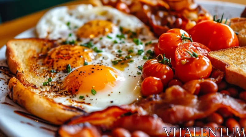 Delicious English Breakfast: Start Your Day with a Hearty Meal AI Image