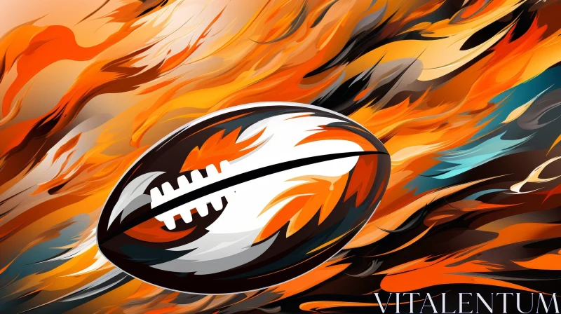 Abstract Football Painting with Dynamic Colors AI Image