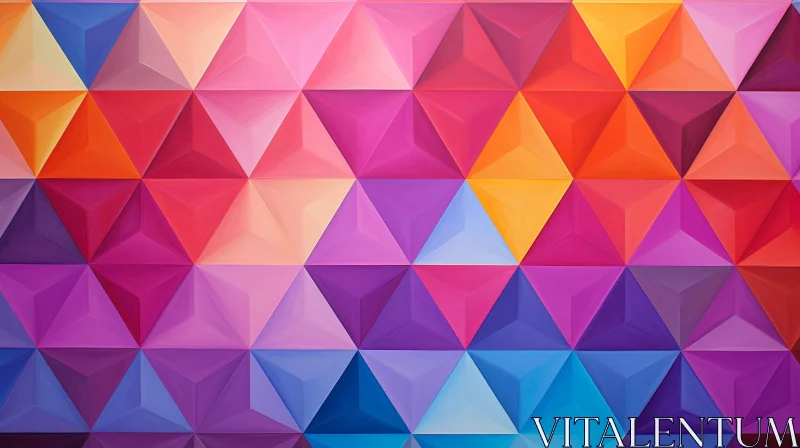 Colorful Abstract Painting with Triangles AI Image