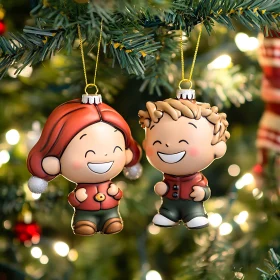 Charming Holiday Decor: Smiling Children Ornaments