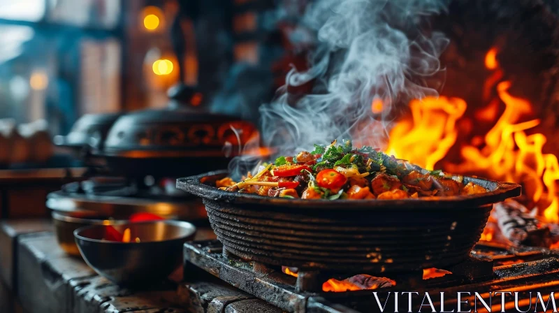 AI ART Delicious Open Fire Cooking: A Captivating Image