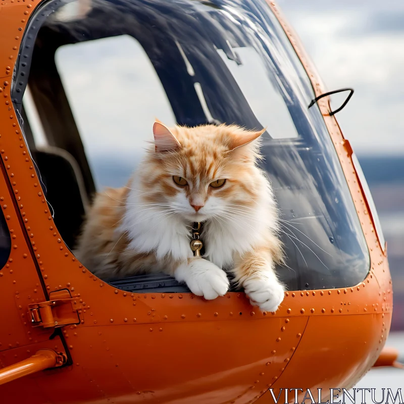 Majestic Cat in Helicopter AI Image