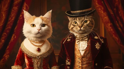 Regal Cats in Victorian Clothing