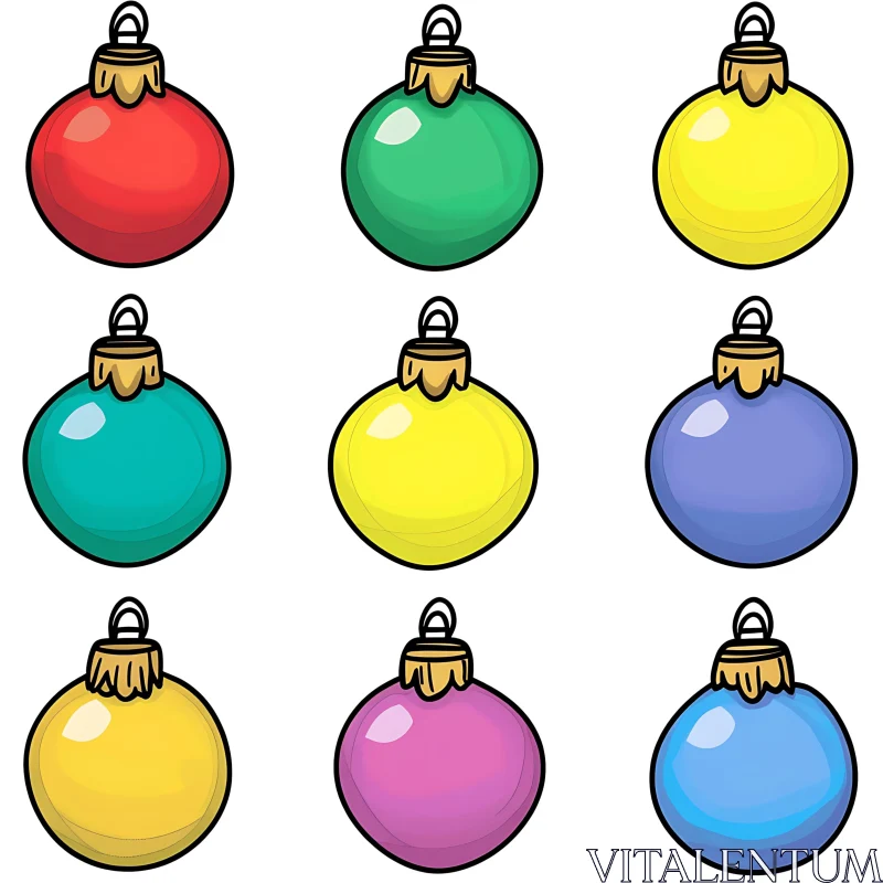 AI ART Festive and Varied Decorated Christmas Balls