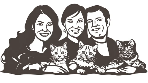 Endearing Pet-Loving Family Artwork