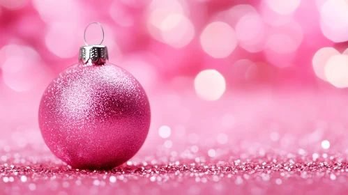 Festive Pink Bokeh Christmas Decoration