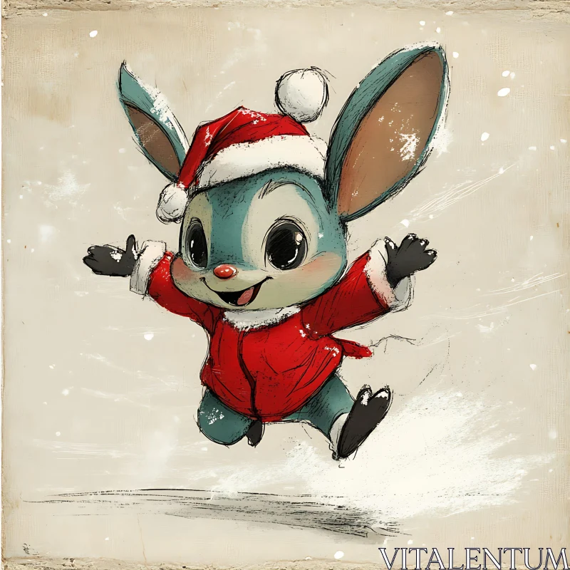 AI ART Adorable Mouse in Christmas Attire