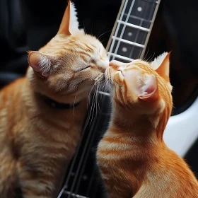 Reflective Moment of an Orange Tabby Cat