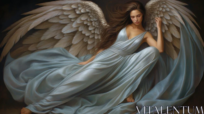 Angel Woman Painting on Cloud AI Image