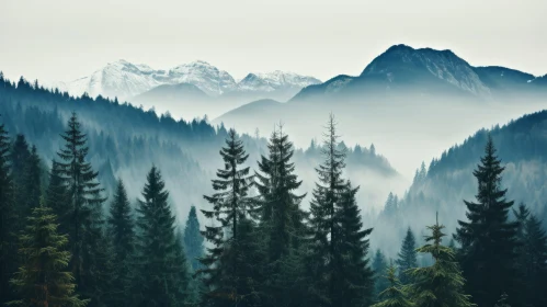 Atmospheric Woodland Imagery: Misty Mountains and Dense Forests