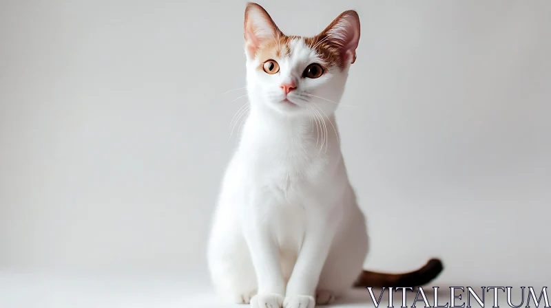 White Cat with Orange Patches AI Image