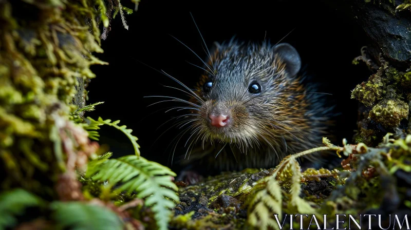Captivating Nature Photography: Rodent in Tree Hole AI Image