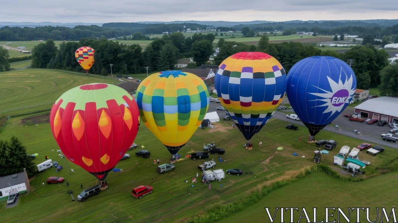 Colorful Hot Air Balloon Festival Aerial View AI Image
