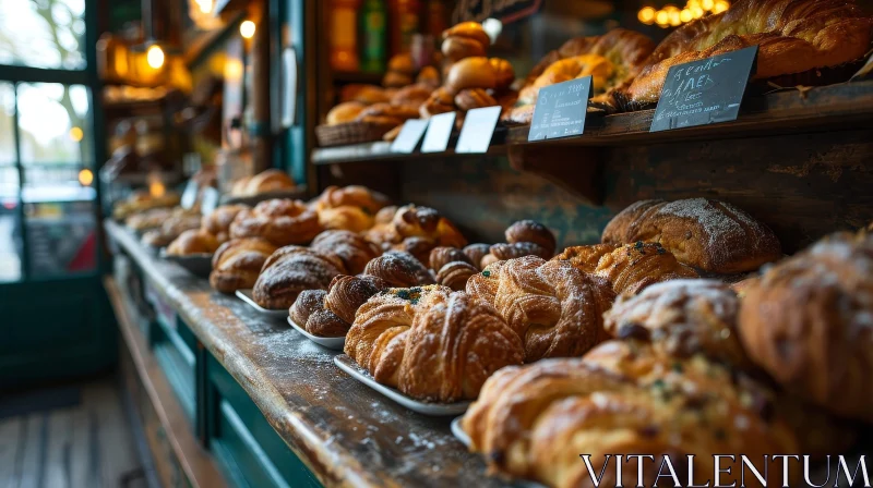 Delicious Pastries on a Bakery Shelf | Artistic Food Photography AI Image