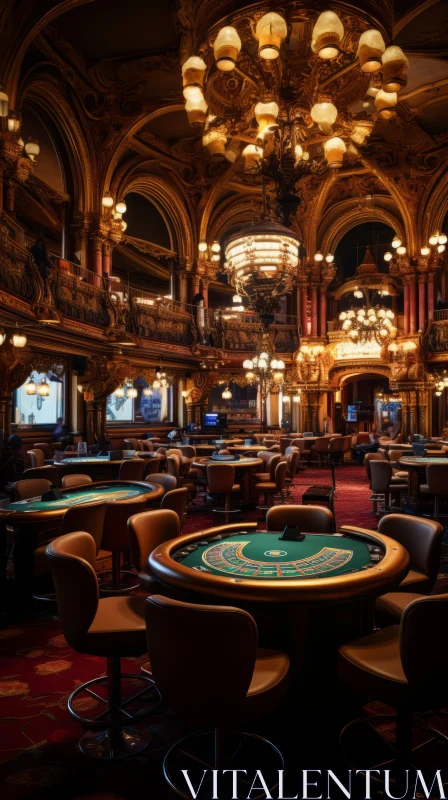 Opulent Architecture: A Captivating Casino Table AI Image