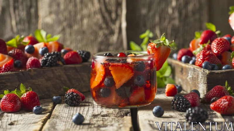 Refreshing Summer Drink with Berries and Mint - Organic Lifestyle AI Image