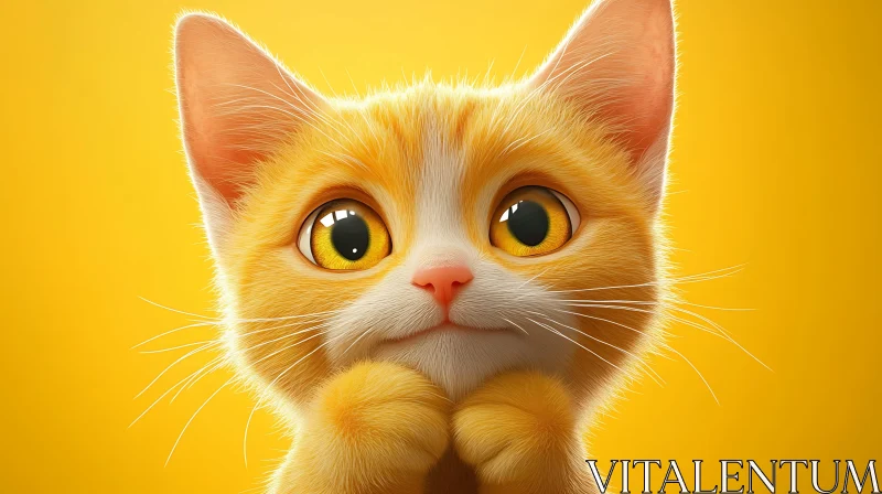 Cute Kitten with Yellow Eyes AI Image