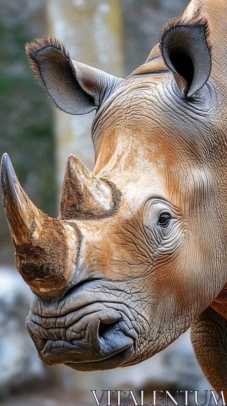 Detailed Rhinoceros Portrait AI Image