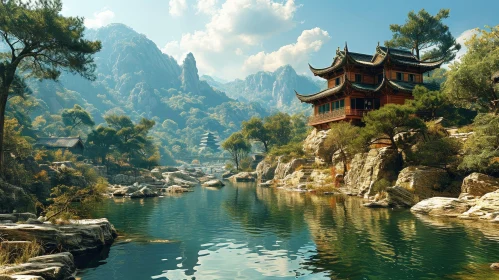 Serene Chinese Mountain Village Landscape | Nature Photography