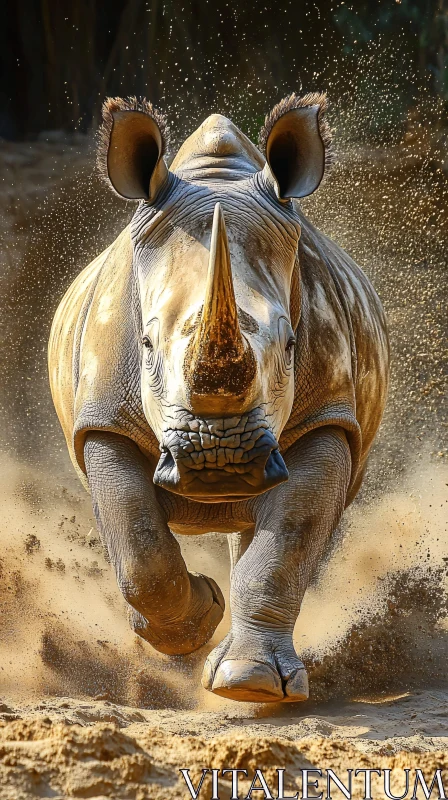 AI ART Majestic Rhinoceros Displaying Strength