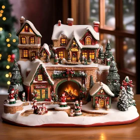 Cozy Christmas Village Scene