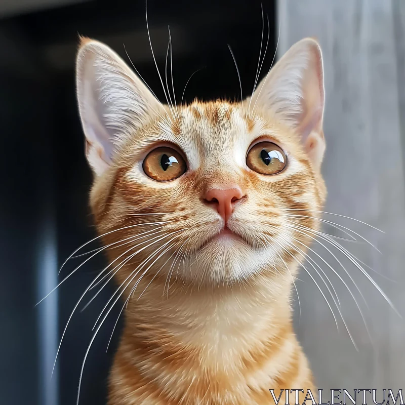 Ginger Cat Close-Up Portrait AI Image