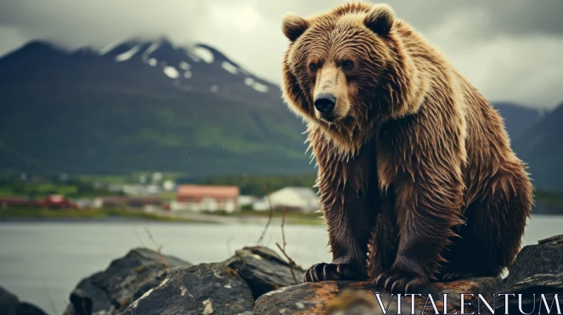 Brown Bear in the Wilds of Iceland - Free Wildlife Wallpaper AI Image