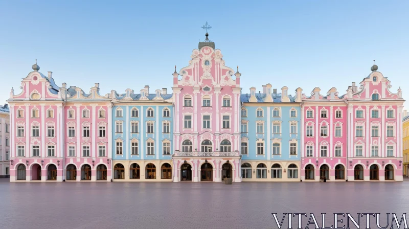 Colorful Historical Buildings Under Blue Sky AI Image