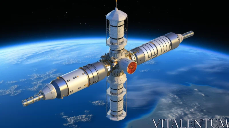 Spacecraft Orbiting Earth - Stunning Image Revealed! AI Image