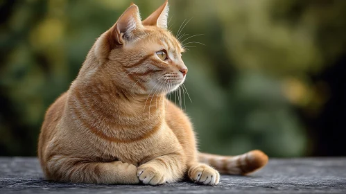 Attentive Orange Tabby Cat Resting