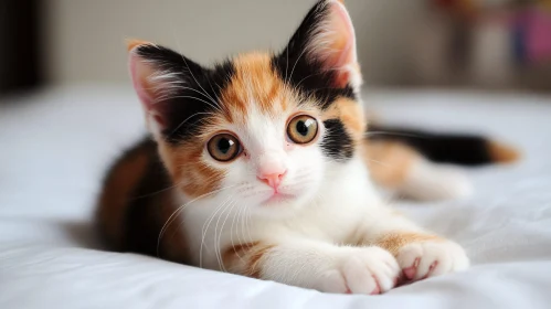 Charming Calico Kitten Relaxing