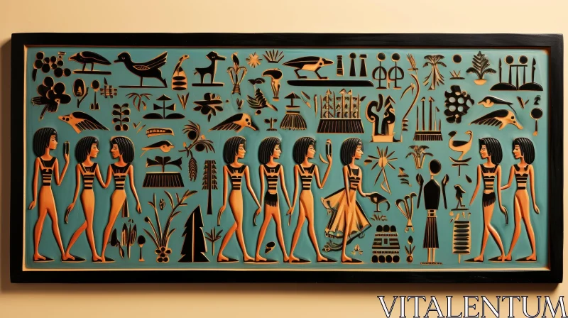 Ancient Egyptian Hieroglyphics Painting AI Image