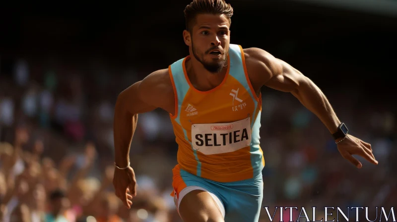 AI ART Determined Young Male Athlete in Action