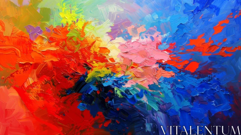 Expressive Colorful Abstract Painting AI Image