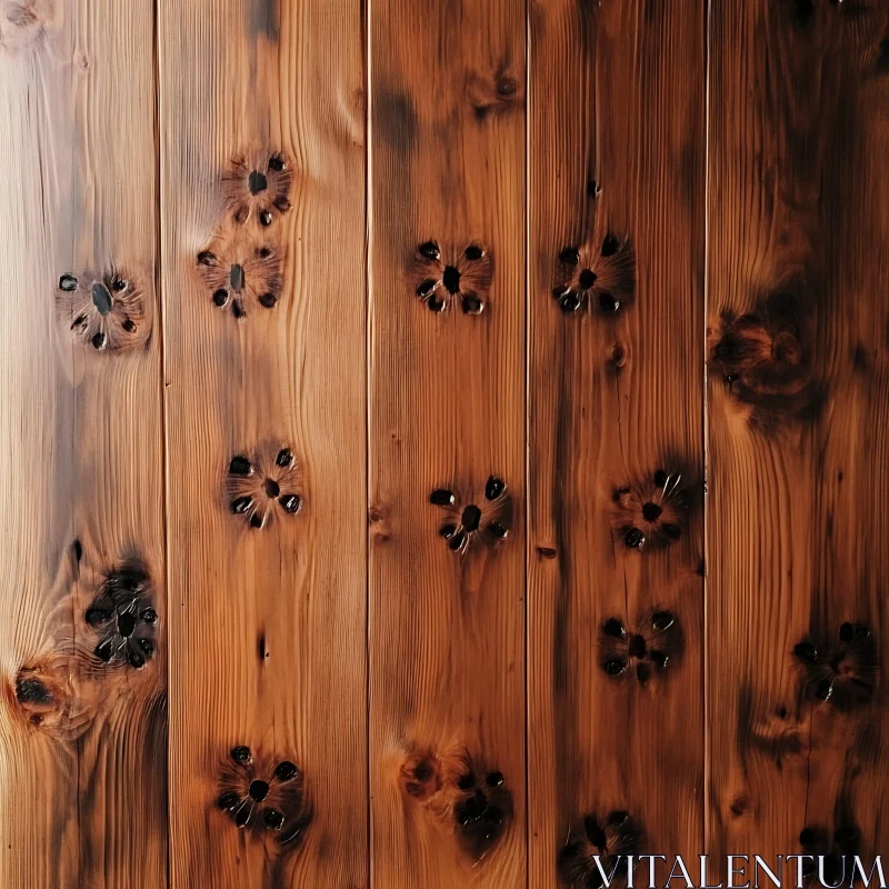 Natural Wood Grain with Knots AI Image