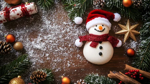 Festive Snowman with Holiday Decorations