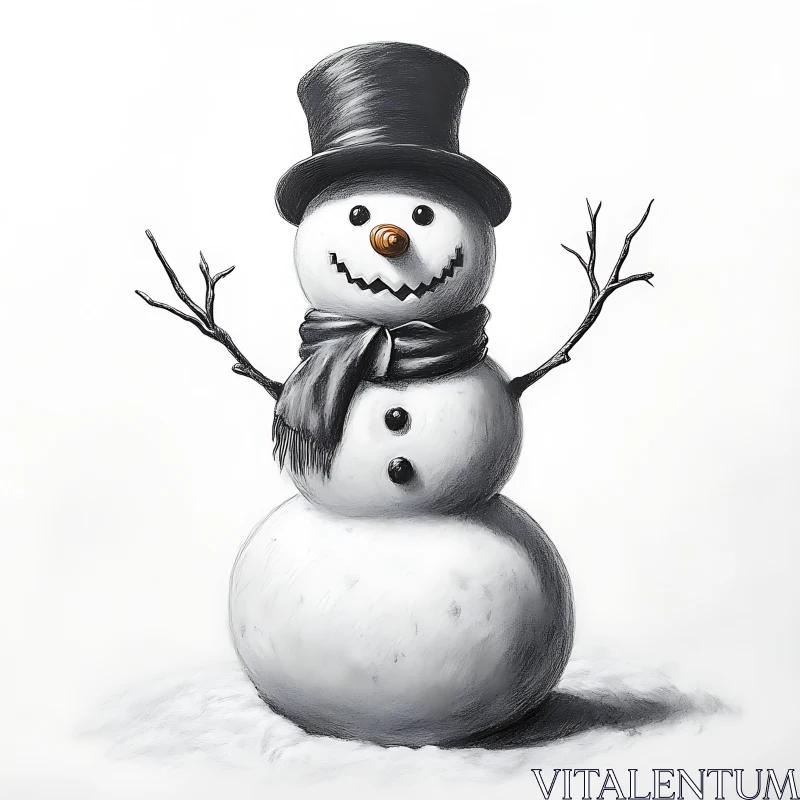 AI ART Whimsical Holiday Snowman Image