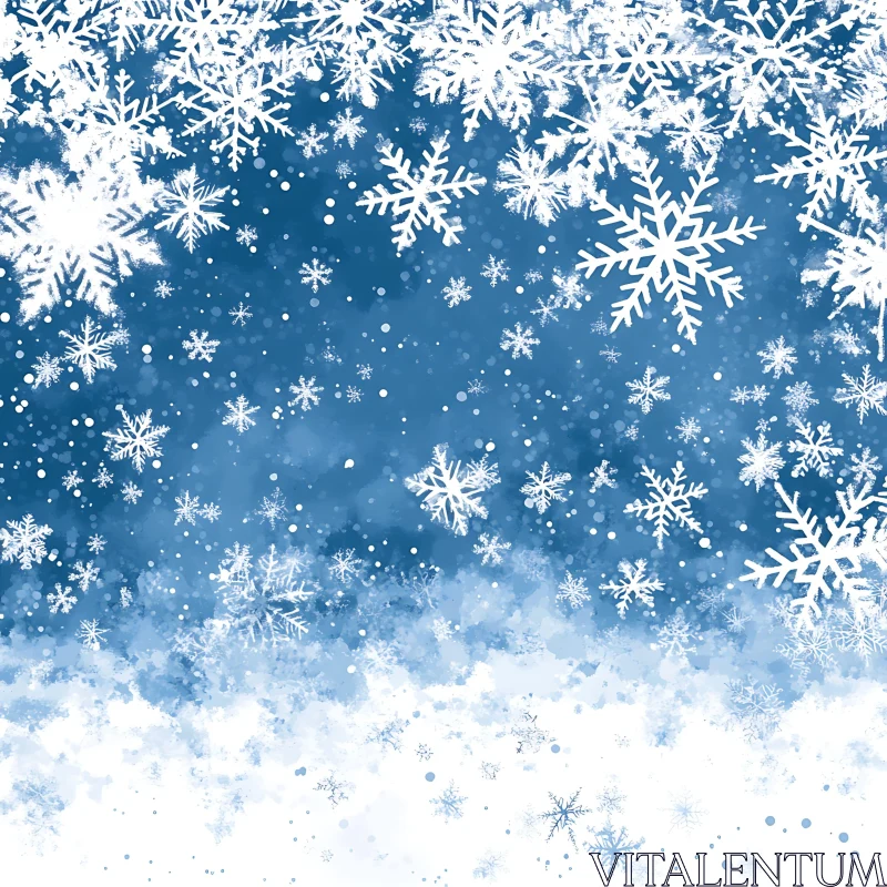 AI ART Winter Wonderland Pattern with Snowflakes